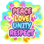 Peace Love Unity Respect Sticker