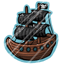 Black Pirate Ship Sticker