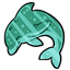 Teal Dolphin Sticker