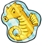 Yellow Seahorse Sticker