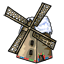 Snowy Village Windmill