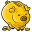 Gold Piggy Bank