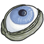 Single Blue Rubber Cyclopean Eye