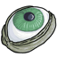 Single Green Rubber Cyclopean Eye