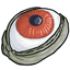 Single Red Rubber Cyclopean Eye