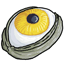 Single Gold Rubber Cyclopean Eye