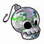 Green Candy Skull Ornament