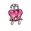 Pink Bleeding Heart Earrings