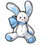 White and Blue Vesnali Cuddle Bunny
