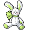 White and Green Vesnali Cuddle Bunny