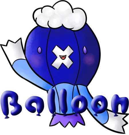 blue waving Drifblim hot air balloon